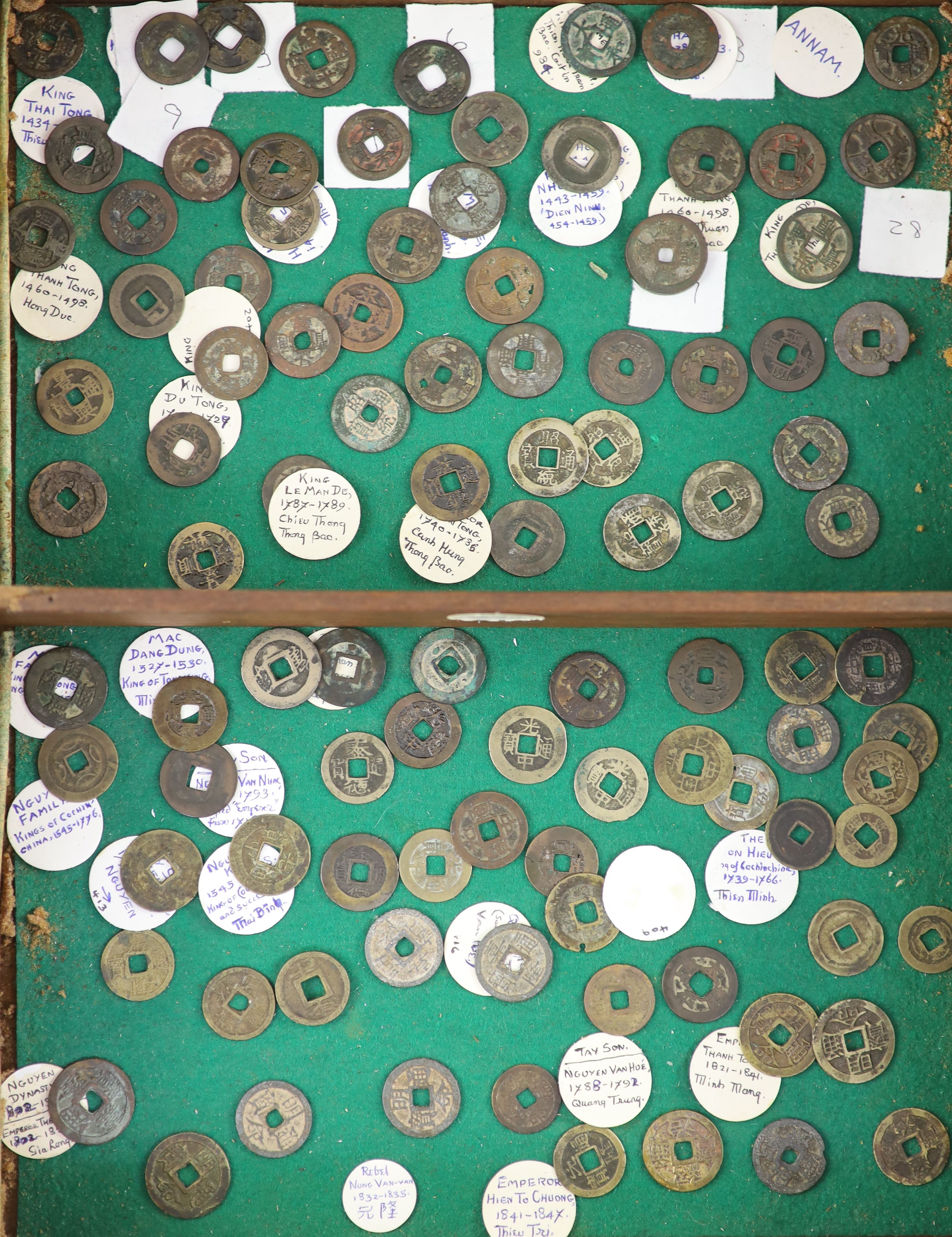 Vietnam, approx 78 Annam cash coins, Lê dynasty (980-1009) to Nguyen dynasty (1802–1945),